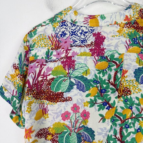 NWT Anthropologie Maeve Classic Surf Shirt Linen Blend Lemons Size Small S NEW - Picture 10 of 13